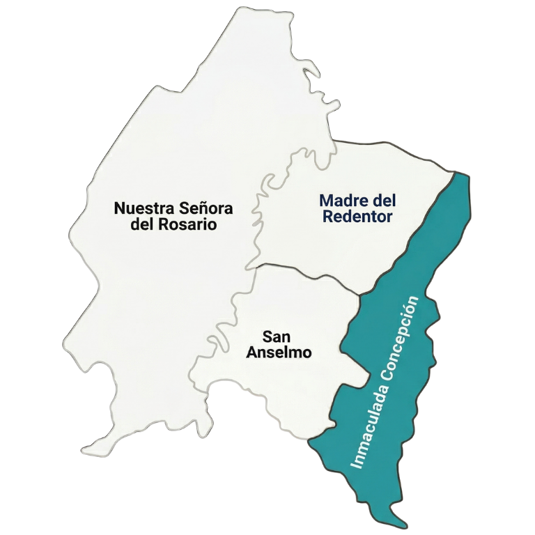 Mapa Arciprestazgo Inmaculada Concepción — Vicaría Nuestra Señora del Rosario, Engativá, Bogotá