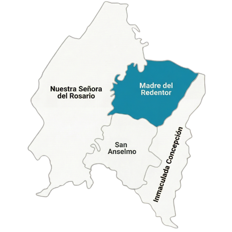 Mapa Arciprestazgo Madre del Redentor — Vicaría Nuestra Señora del Rosario, Engativá, Bogotá