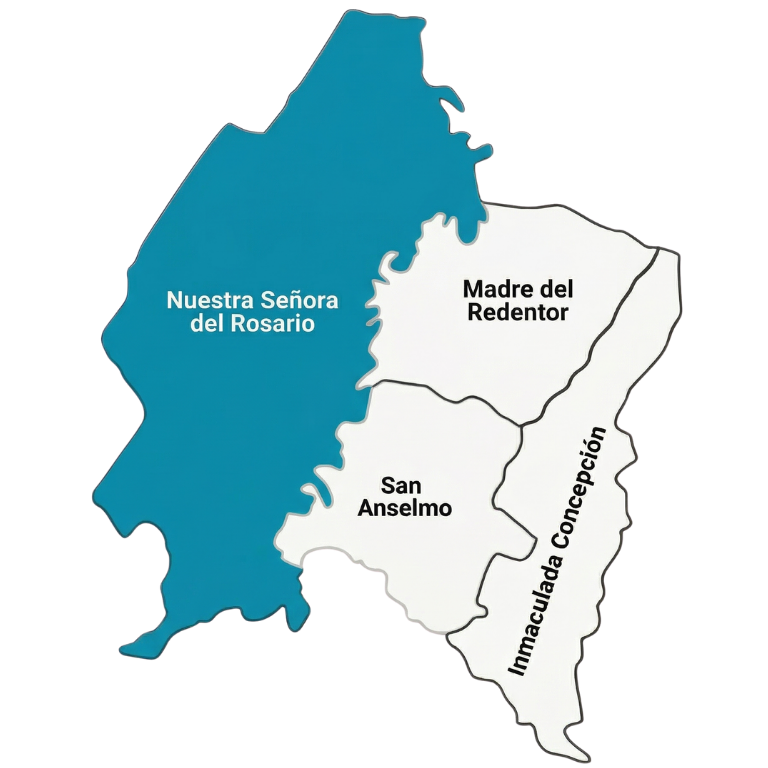 Mapa Arciprestazgo Nuestra Señora del Rosario — Vicaría Episcopal, Engativá, Bogotá